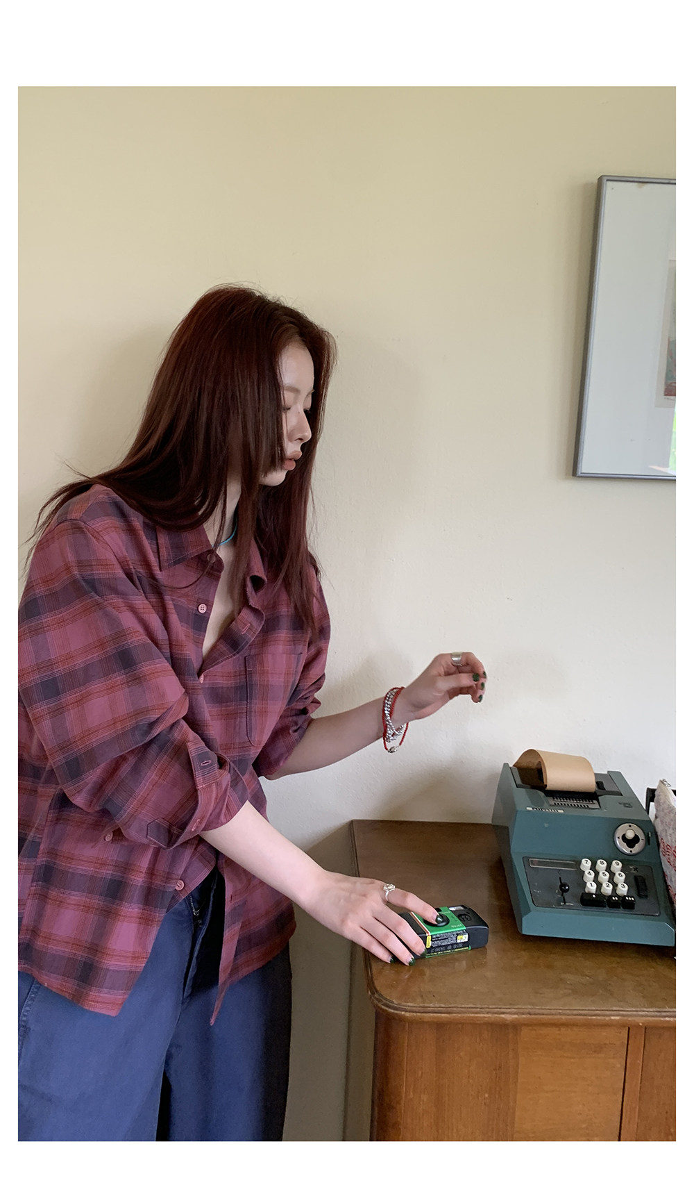 HelloooEat корейская хлопковая розовая клетчатая рубашка ретро американский свободный отложной воротник длинный рукав солнцезащитная куртка