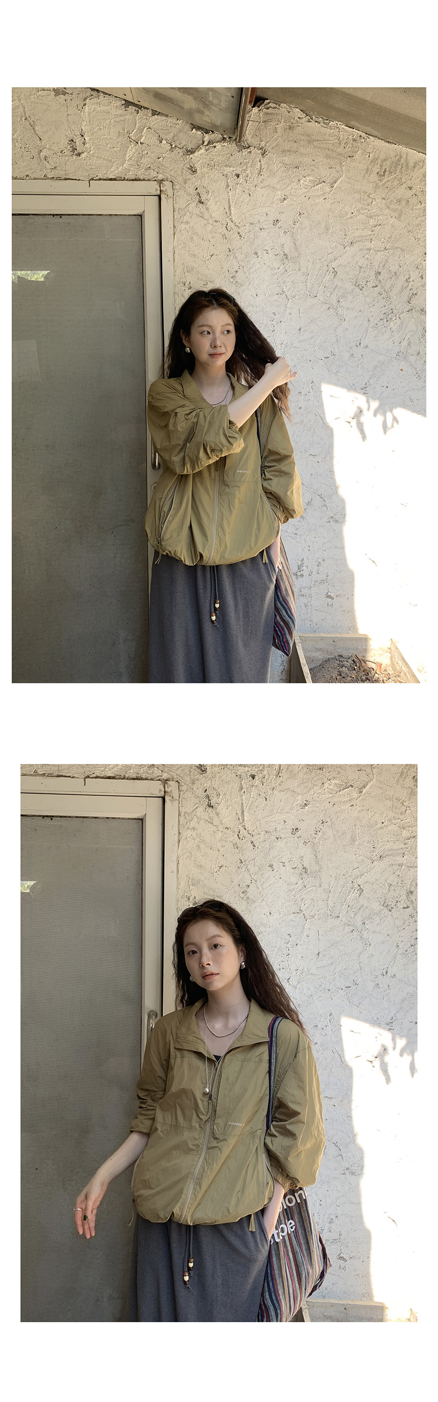 HelloooEat повседневная универсальная куртка-ветровка с воротником-стойкой, тонкая весенняя спортивная рабочая куртка