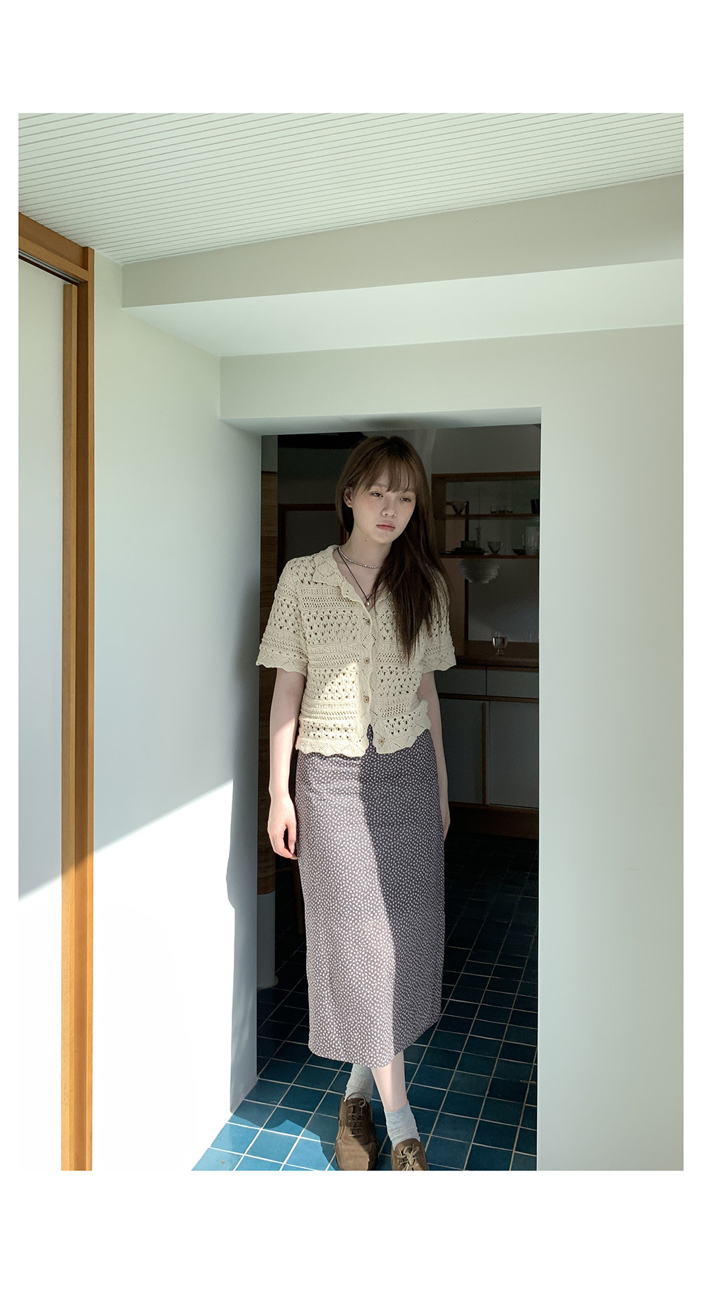 Hellooo Eat кардиган с ручной вязкой крючком в винтажном стиле 2025 абрикосовый с отложным воротником однобортный короткий рукав