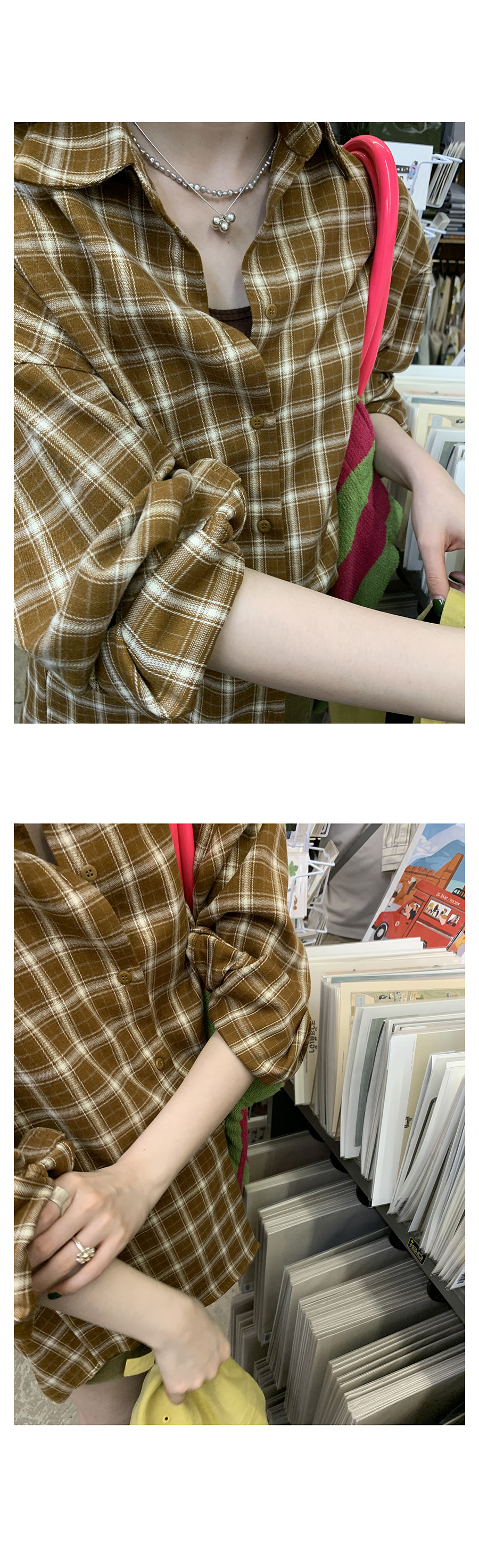 HelloooEat ретро универсальная рубашка в желтую клетку ранняя весна корейский стиль свободная повседневная стройнящая куртка на пуговицах