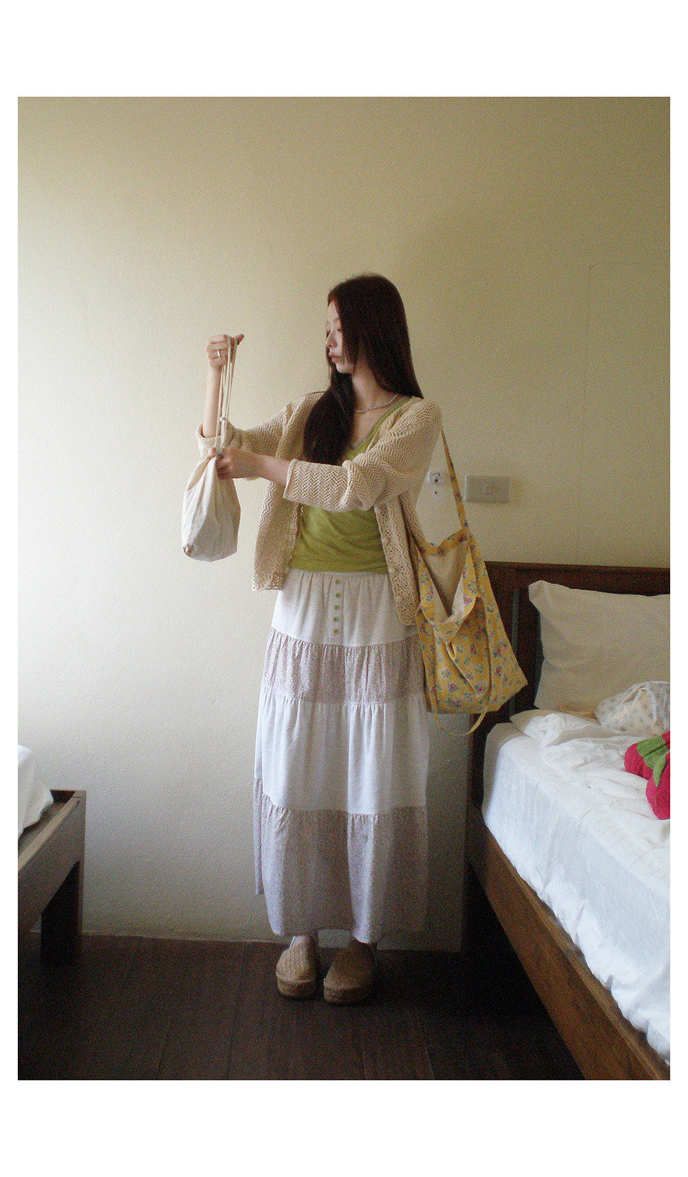 HelloooEat дизайнерская юбка-трапеция с цветочным принтом и вельветовыми вставками весна-лето корейский стиль