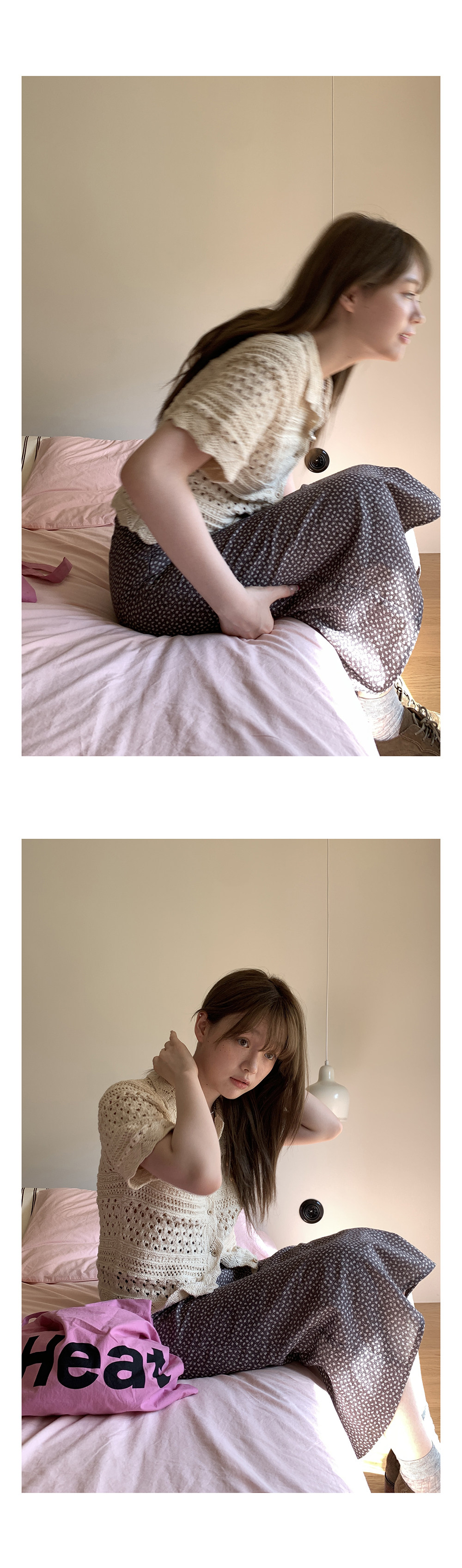 Hellooo Eat весенне-летняя корейская винтажная кофейная юбка с цветочным принтом 2025 универсальная прямая юбка средней длины