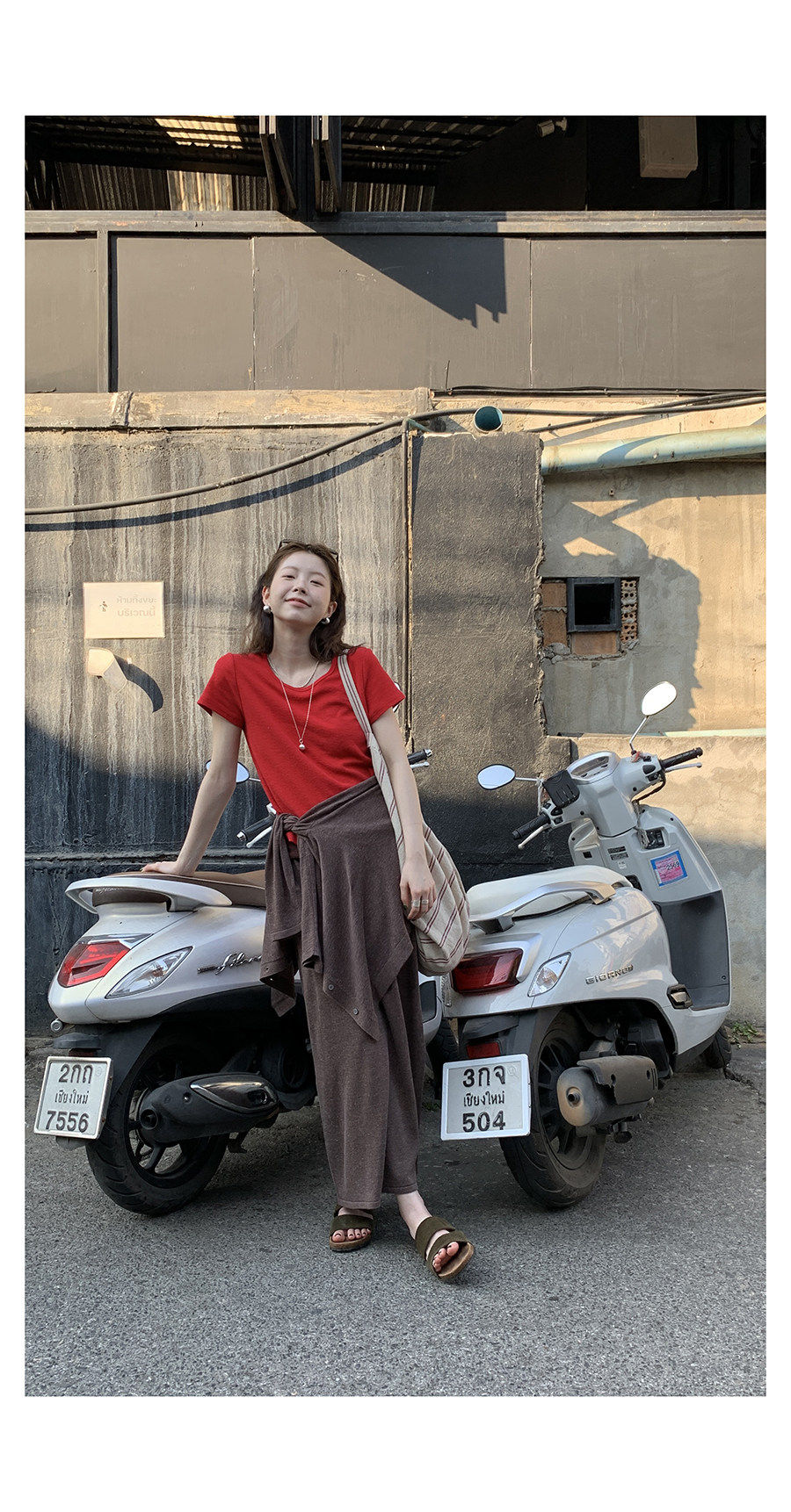 HelloooEat футболка вафельная однотонная с круглым вырезом весна-лето корейский стиль повседневная короткий рукав