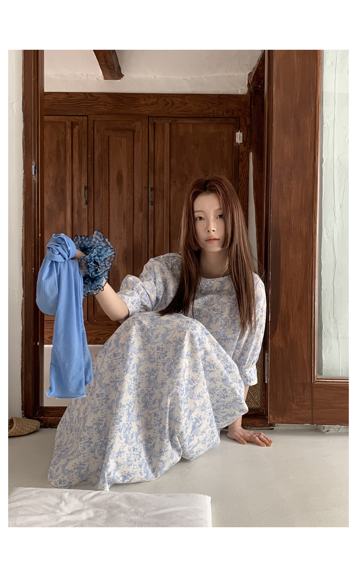 HelloooEat японское однотонное платье с открытыми плечами, нежное свободное платье с пышными рукавами и цветочным принтом средней длины