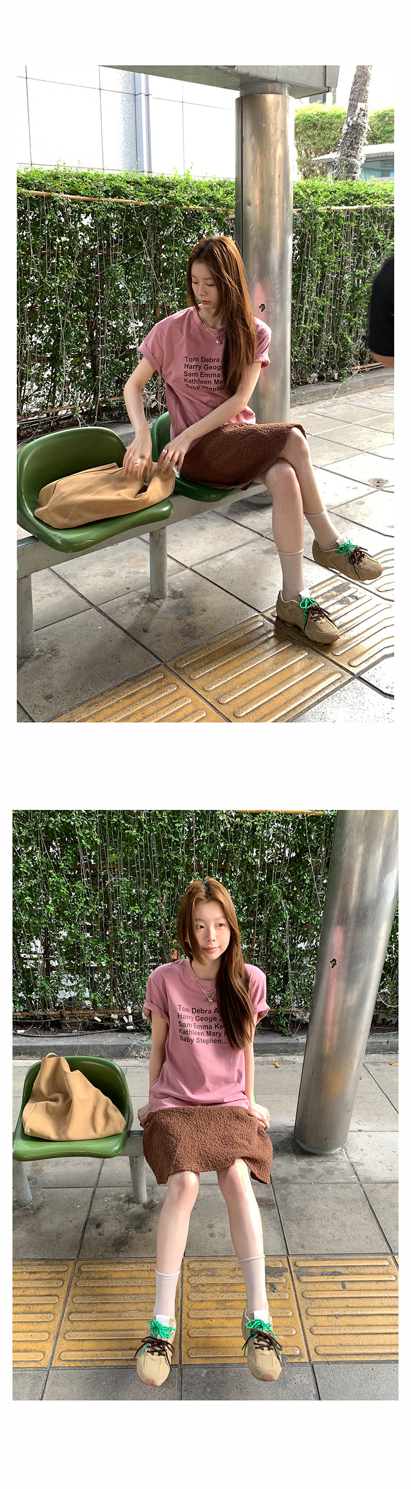 Hellooo Eat двухцветная футболка с принтом букв весна 2025 свободная универсальная винтажная с круглым вырезом короткий рукав