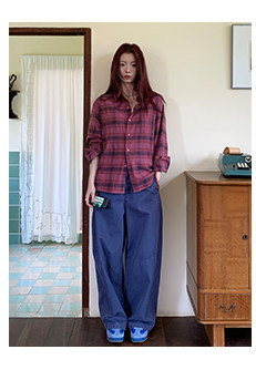 HelloooEat корейская хлопковая розовая клетчатая рубашка ретро американский свободный отложной воротник длинный рукав солнцезащитная куртка