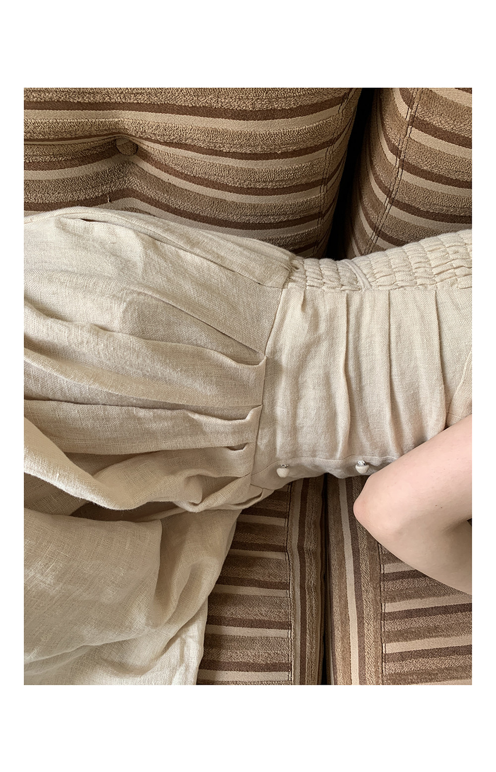 Hellooo Eat 100%亚麻气质吊带连衣裙2025夏季法式复古短袖中长裙