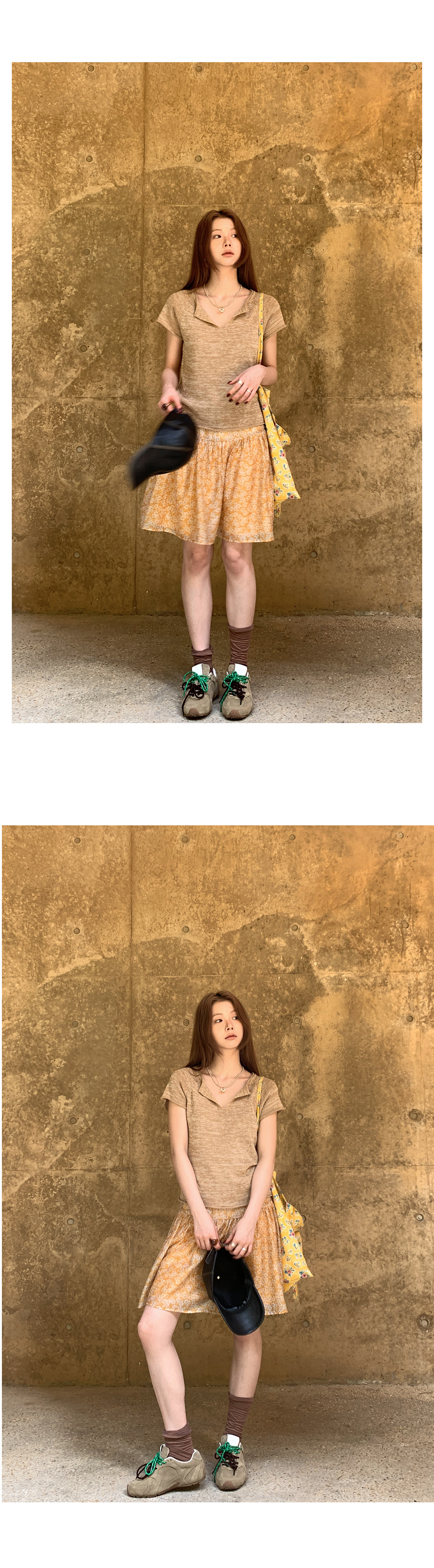 Hellooo Eat дышащая короткая юбка из тенсела с желтым цветочным принтом летняя полусолнце