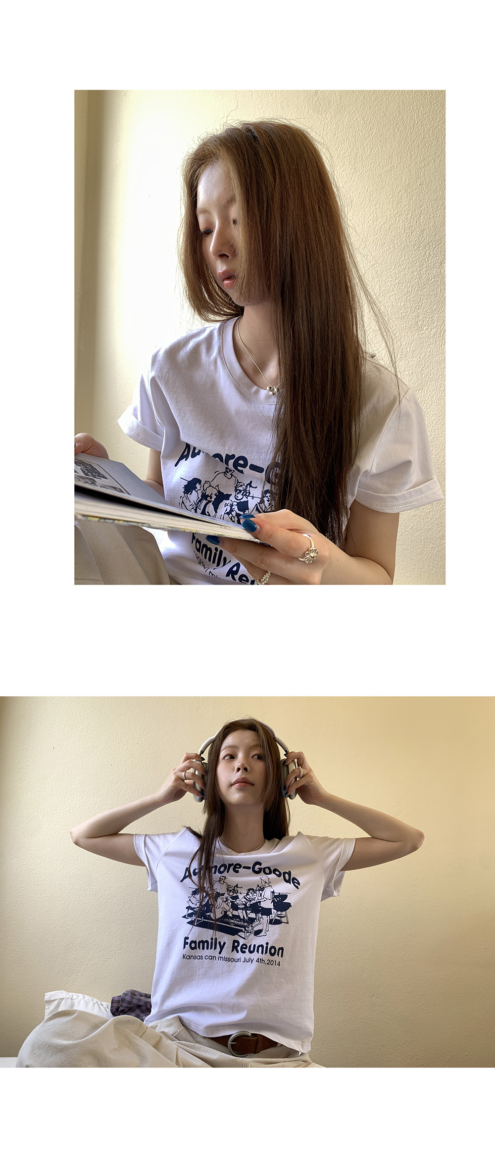 HelloooEat женская футболка с круглым вырезом и буквенным принтом в корейском стиле на весну 2025