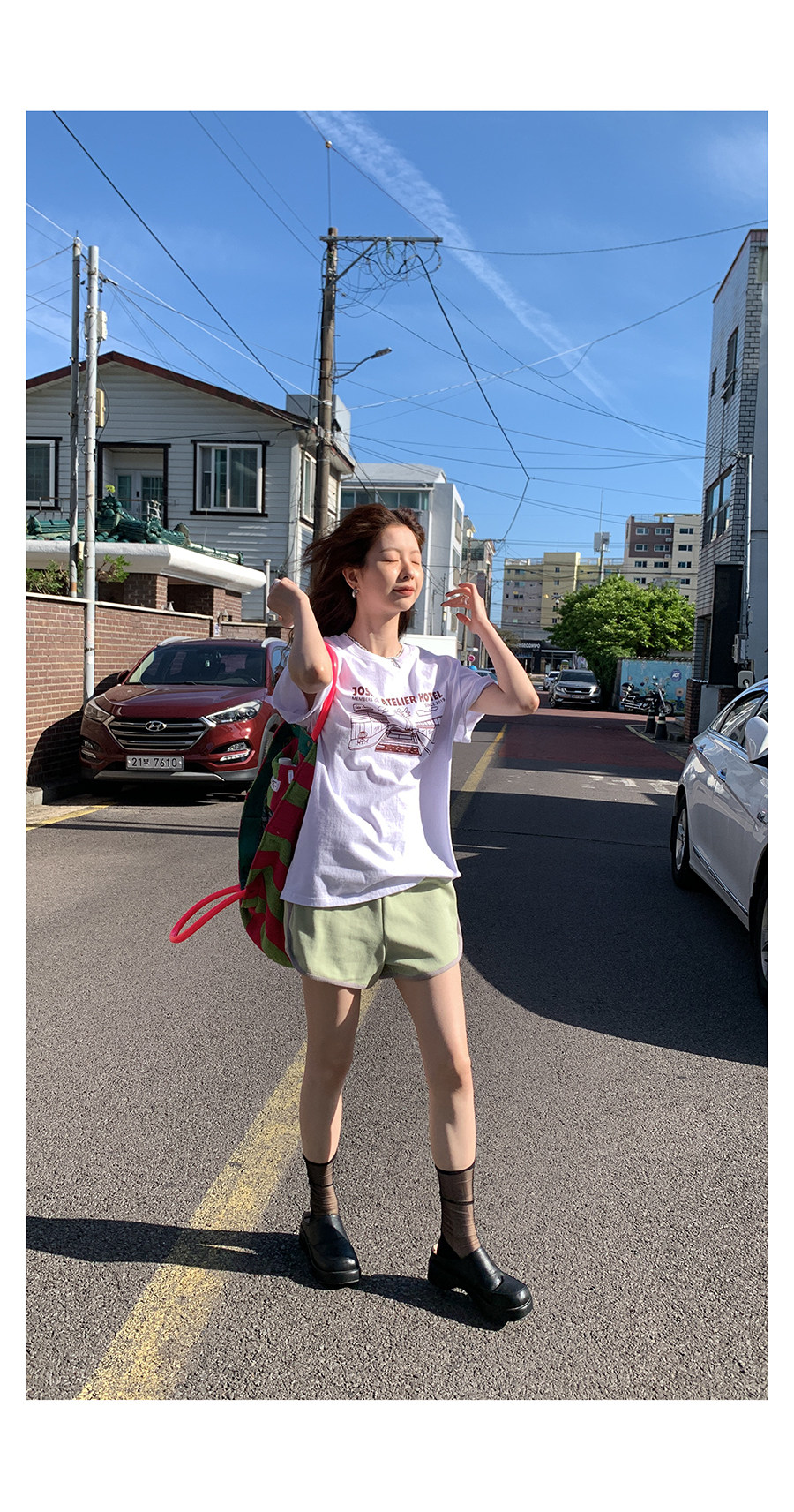 Hellooo Eat корейская футболка с круглым воротом и принтом 2024 летняя хлопковая тонкая модель с короткими рукавами трех цветов