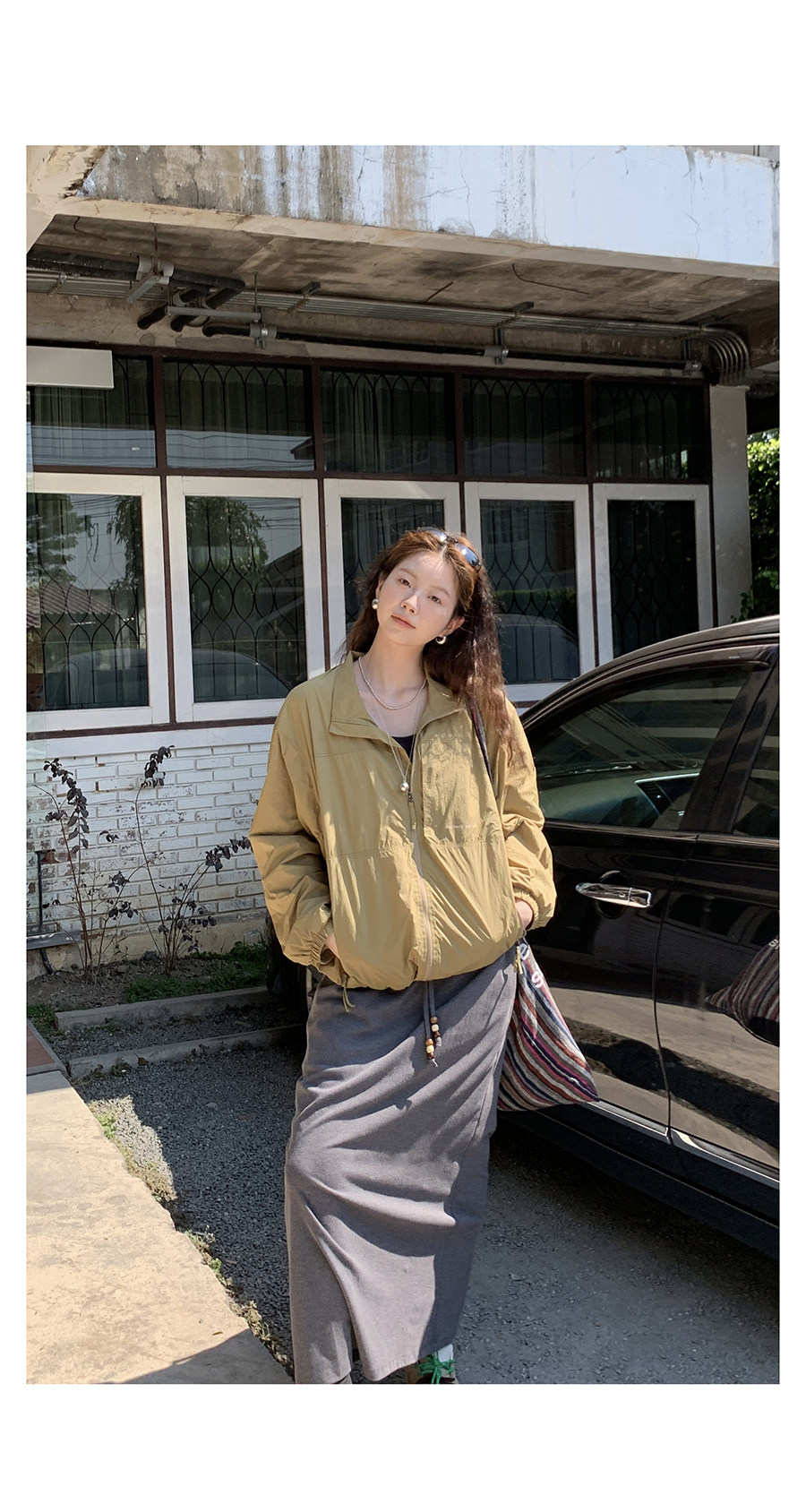 HelloooEat повседневная универсальная куртка-ветровка с воротником-стойкой, тонкая весенняя спортивная рабочая куртка