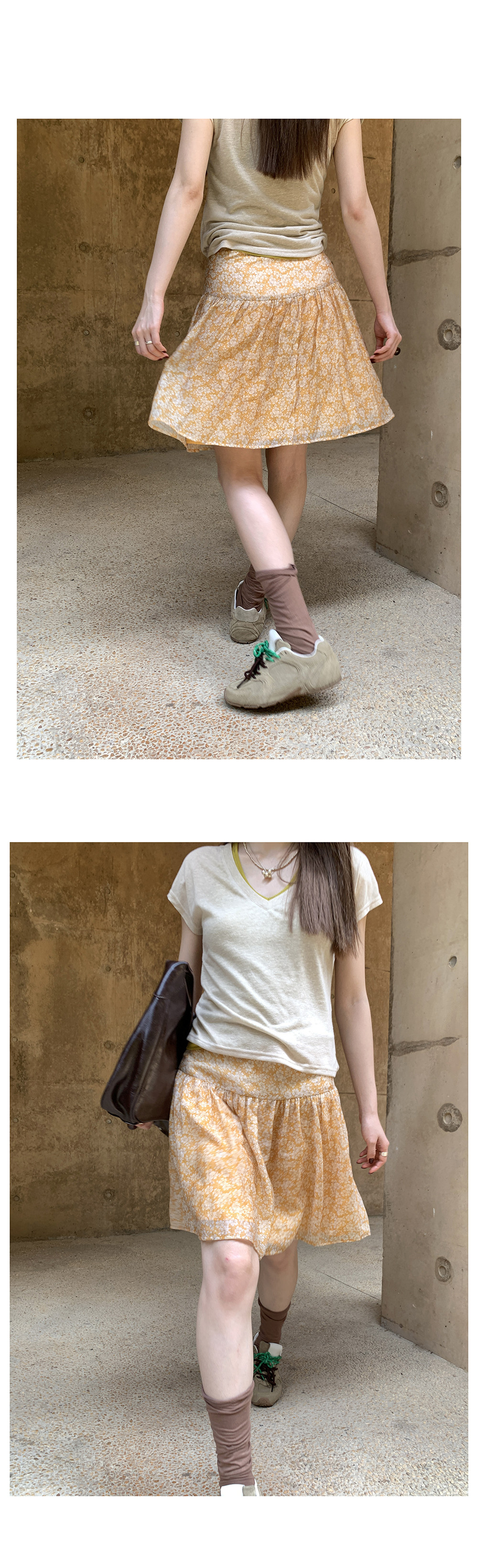 Hellooo Eat дышащая короткая юбка из тенсела с желтым цветочным принтом летняя полусолнце