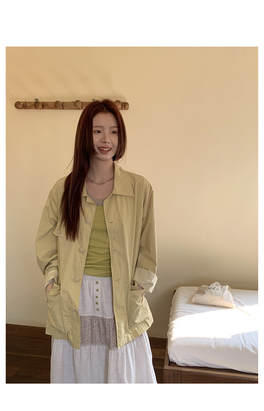 HelloooEat корейский дизайнерский плащ средней длины весна-лето однобортный отложной воротник свободная повседневная куртка женская