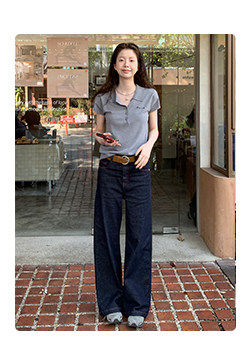 HelloooEat футболка вафельная однотонная с круглым вырезом весна-лето корейский стиль повседневная короткий рукав