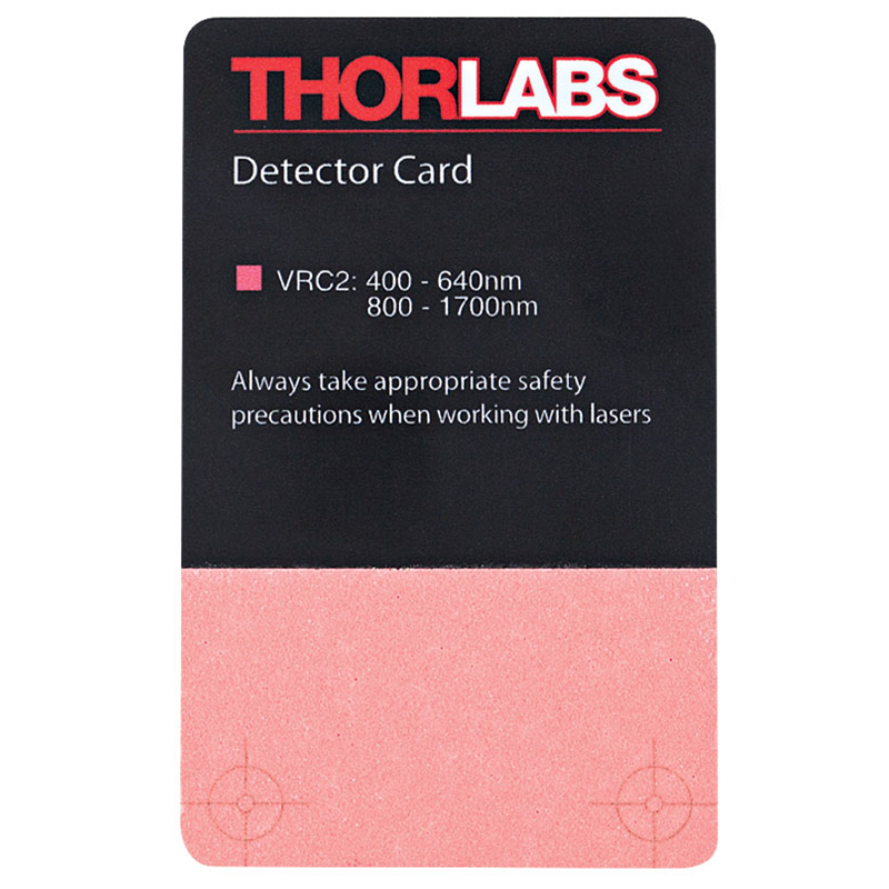 Ultraviolet infrared visible light laser radiation display card observation card indication card conversion sheet VRC12456 collimated