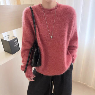 7colours~ brushed series multi-color floral yarn blended pure wool sweater for women in autumn and winter new inner sweater