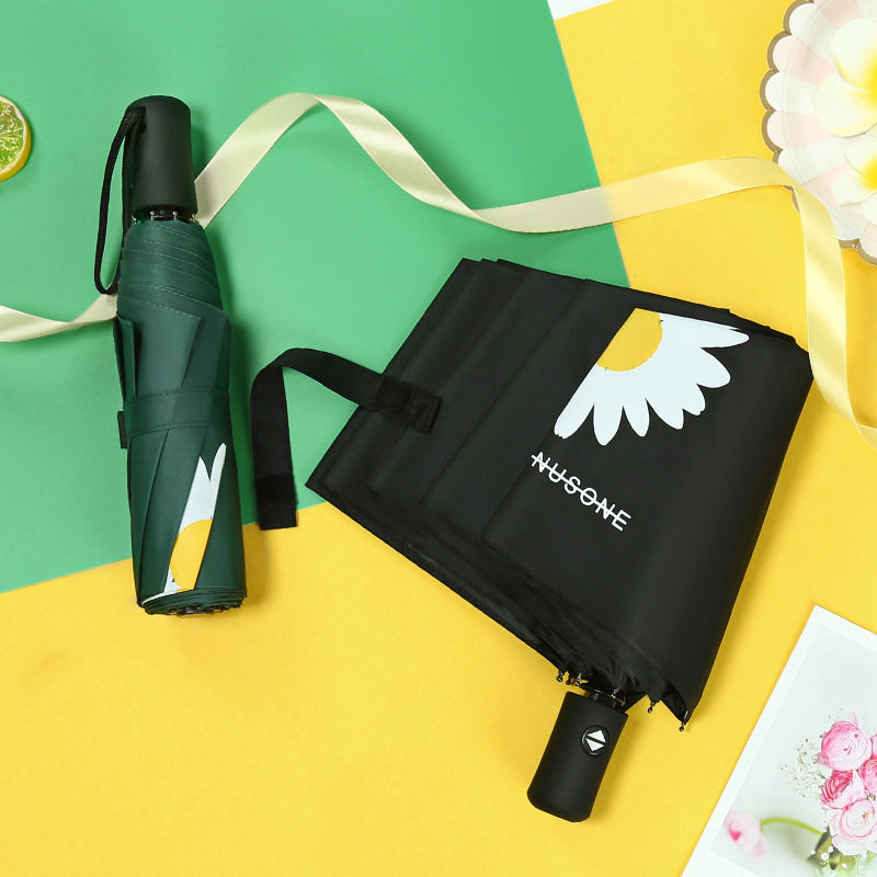 Sunny Umbrella Female Xiao Zouju Dual-use Fully Automatic Shrink Large Folding Retro Double Strong Sunscreen and UV Protection
