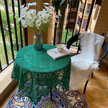 Tablecloth Advanced sense photo Nordic ins table tablecloth photography background cloth Retro European American knitted hollow