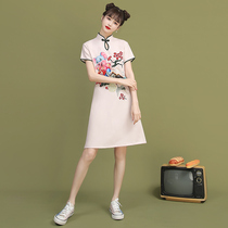 Cheongsam 2021 new young Chinese style girl loose everyday can wear modified version of the dress small man