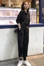 2022 Spring and Autumn New Korean Style Casual Long-sleeved Workwear Jumpsuit Womens Slim Western Style Jumpsuit Jumpsuit