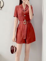 2021 summer new net red slimming belt tooling jumpsuit womens temperament suit jumpsuit female shorts