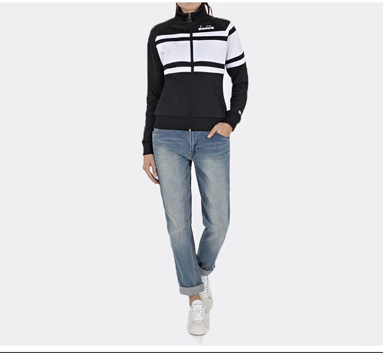 Diadora Diadona phụ nữ mùa xuân áo khoác thể thao giản dị áo khoác mỏng phần L. JACKET 80S - Áo khoác thể thao / áo khoác áo khoác nữ thể thao