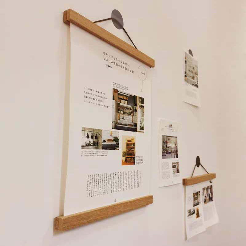 Poster frame Jane about grapefruit hanging shaft lever wooden canvas framed frame Magnetic painting core clip frame hanging painting magnet hanging picture holder