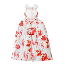 Baby national style cloak for autumn and winter outdoor windproof thickened winter hooded small children New Year baby cloak