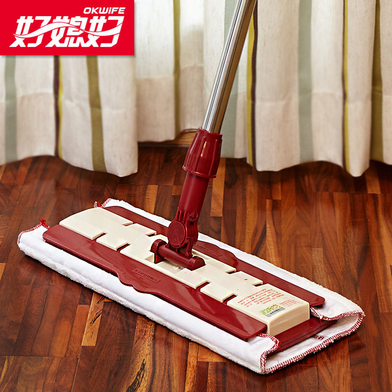 Good daughter-in-law high-grade telescopic stainless steel rod flat mop can clip cloth flat mop wooden floor flat mop