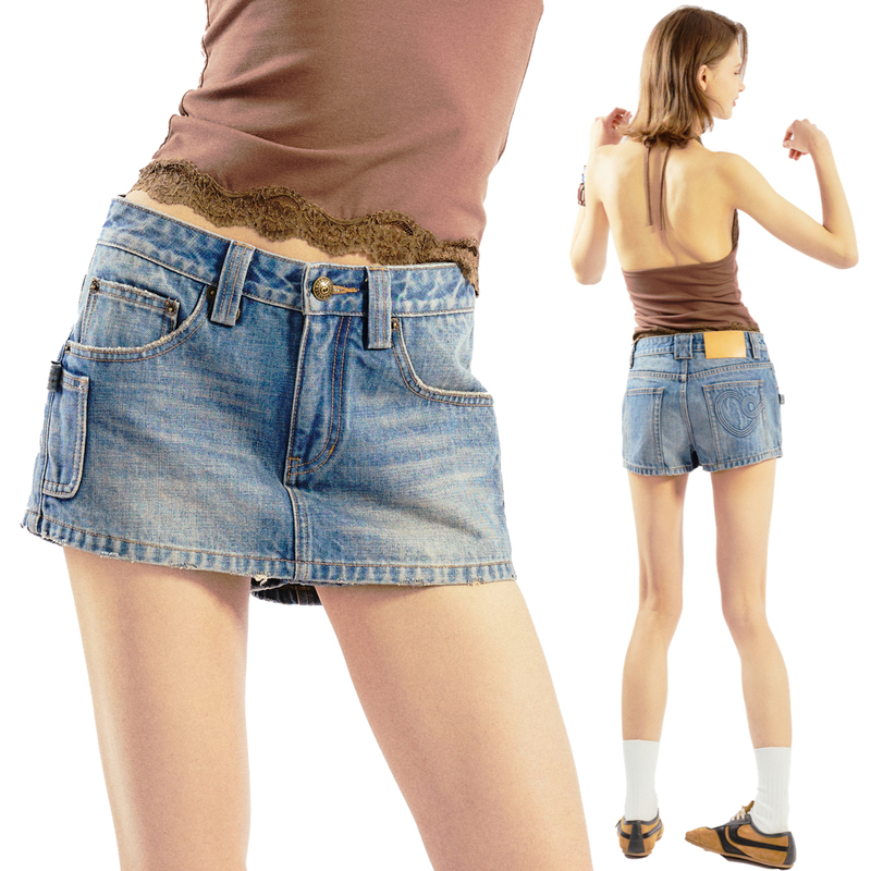 Aoanao Retro Classic Washed Mini Denim Skirt Pants|Bottoms|Blue Aoanao Retro Classic Washed Mini Denim Skirt Pants|Bottoms|Blue