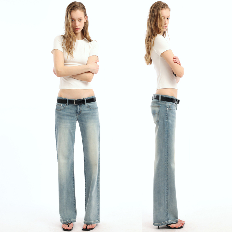 Aoanao H202 Classic Low-Rise Washed Micro-Stretch Straight-Leg Jeans|Bottoms|Light Blue Aoanao H202 Classic Low-Rise Washed Micro-Stretch Straight-Leg Jeans|Bottoms|Light Blue