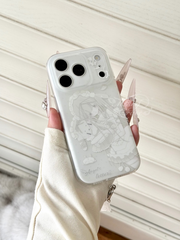 【Gray Healing Agent】Shimu Xiaojie Original Double-Layer Imd Fine Hole Texture Sand Arc Edge Phone Case 【Gray Healing Agent】Shimu Xiaojie Original Double-Layer Imd Fine Hole Texture Sand Arc Edge Phone Case