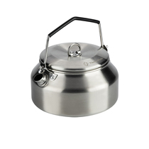 Thous Winds outdoor kettle stainless steel camping teapot making tea and boiling water cassette stove open flame kettle