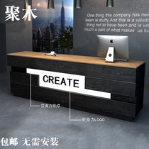  Retro supermarket cashier Simple modern bar table with lamp Beauty salon front desk counter Reception desk Special offer