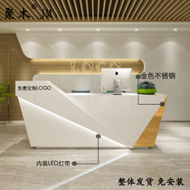 Cashier Simple modern shop with lamp Stainless steel bar Beauty salon Clothing store Company front desk reception desk