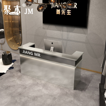  Stainless steel cashier Clothing store Small shop counter Industrial style milk tea shop Restaurant bar Front desk Reception desk