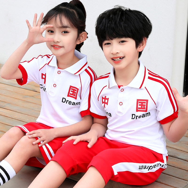 Elementary school uniforms summer clothing British style kindergarten garden uniforms summer class uniforms short-sleeved suits custom sportswear