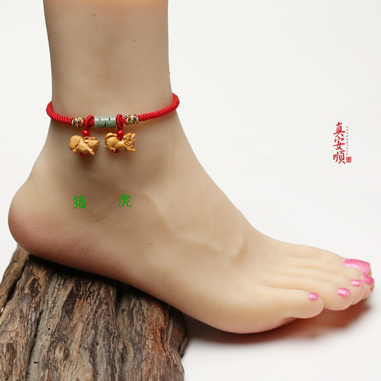Authentic Anshun Authentic Walnut Anklet Zodiac là một đôi giày cao cổ 6 inch của một người Đài Nam vòng đeo chân cho nữ