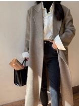 Colavelvet bifacial cashmere Grand coat woman in the middle of 2021 New South Korean high-end winter thickened wool jacket