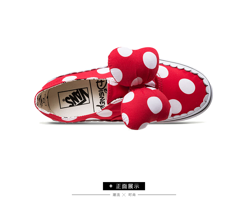 [Direct] Vans Authentic Gore Disney chung giày đế xuồng màu đỏ và trắng - Dép / giày thường giày thể thao nữ