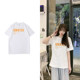 2022 new Hong Kong style short-sleeved T-shirt female ins tide couple summer dress white cartoon tide shirt loose large size half sleeve