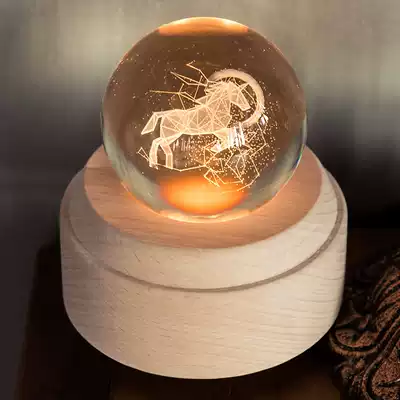 Unicorn crystal ball music box music box to send girls and boys birthday gifts children's boyfriend coax girlfriend artifact