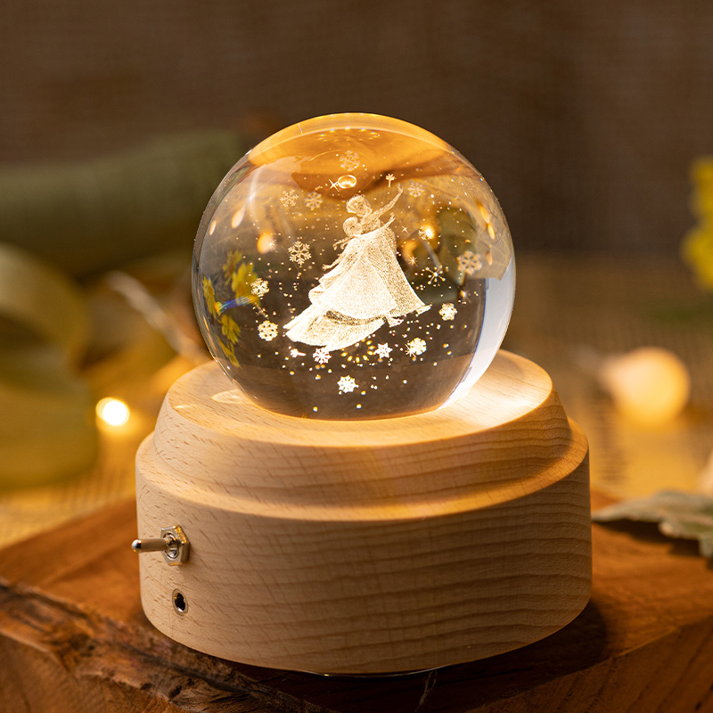 Ice and snow chic water crystal ball Aisha Princess Music Box Iesha 8 soundbox little girl birthday present children