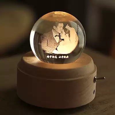Photo custom crystal ball music box Music box Wedding wedding gift Anniversary birthday gift for friends