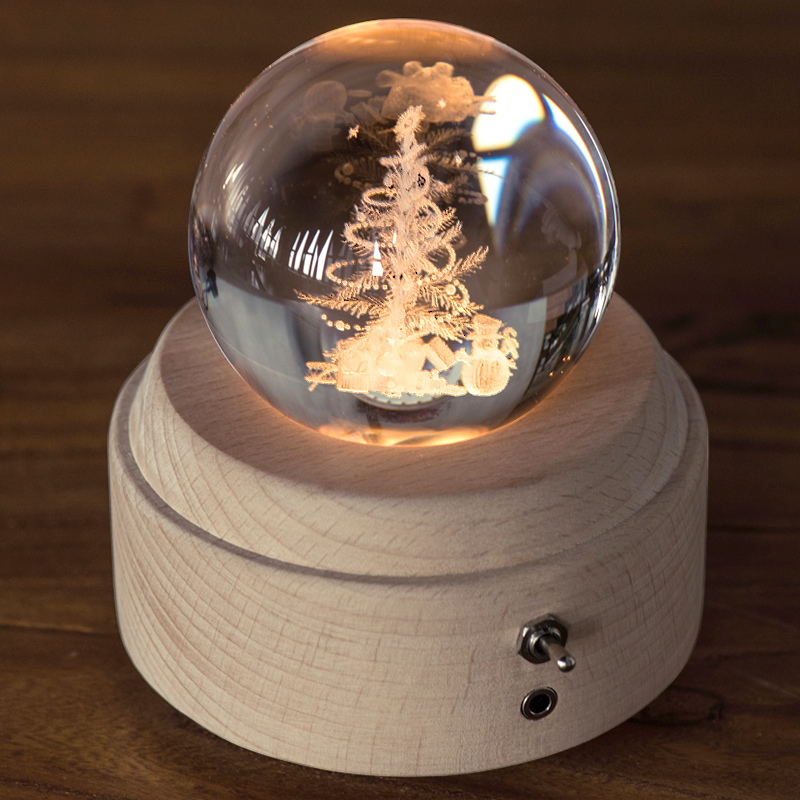 Lucky Tree Music box Crystal Ball Music box Birthday gift for boys and girls girlfriend Children Valentine's Day gift for New Year