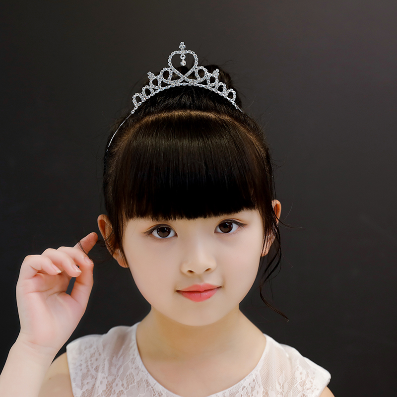 Children's crown tiara princess headband Korean-style net red with the little girl's birthday crown performance with hairpin tide