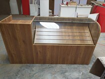 Convenience store cigarette counter corner cigarette cabinet square curved glass cabinet cash register plus cigarette cabinet combination