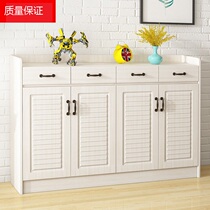  New ultra-thin shoe cabinet entrance cabinet simple modern solid wood foyer cabinet living room louver shoe cabinet large capacity storage