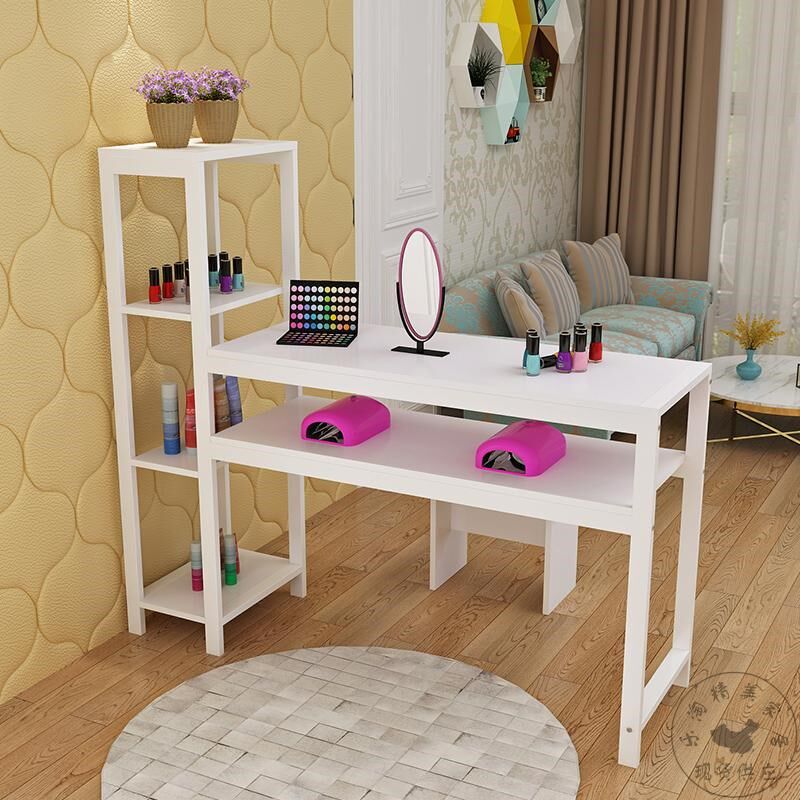 Nail table and chair set Single double simple nail table Special price economical net red nail table Tempered glass surface
