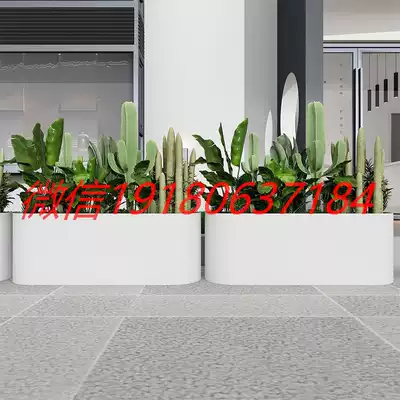 Outdoor wrought iron rectangular flower box combination dining room flower slot partition flower stand sample House Display Center Square outside the square